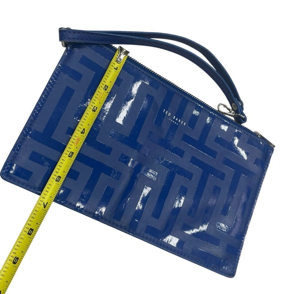 TED BAKER ROYAL BLUE CLUTCH WRISTLET BAG PREPPY CHIC AESTHETIC VERSATILE - Picture 3 of 14